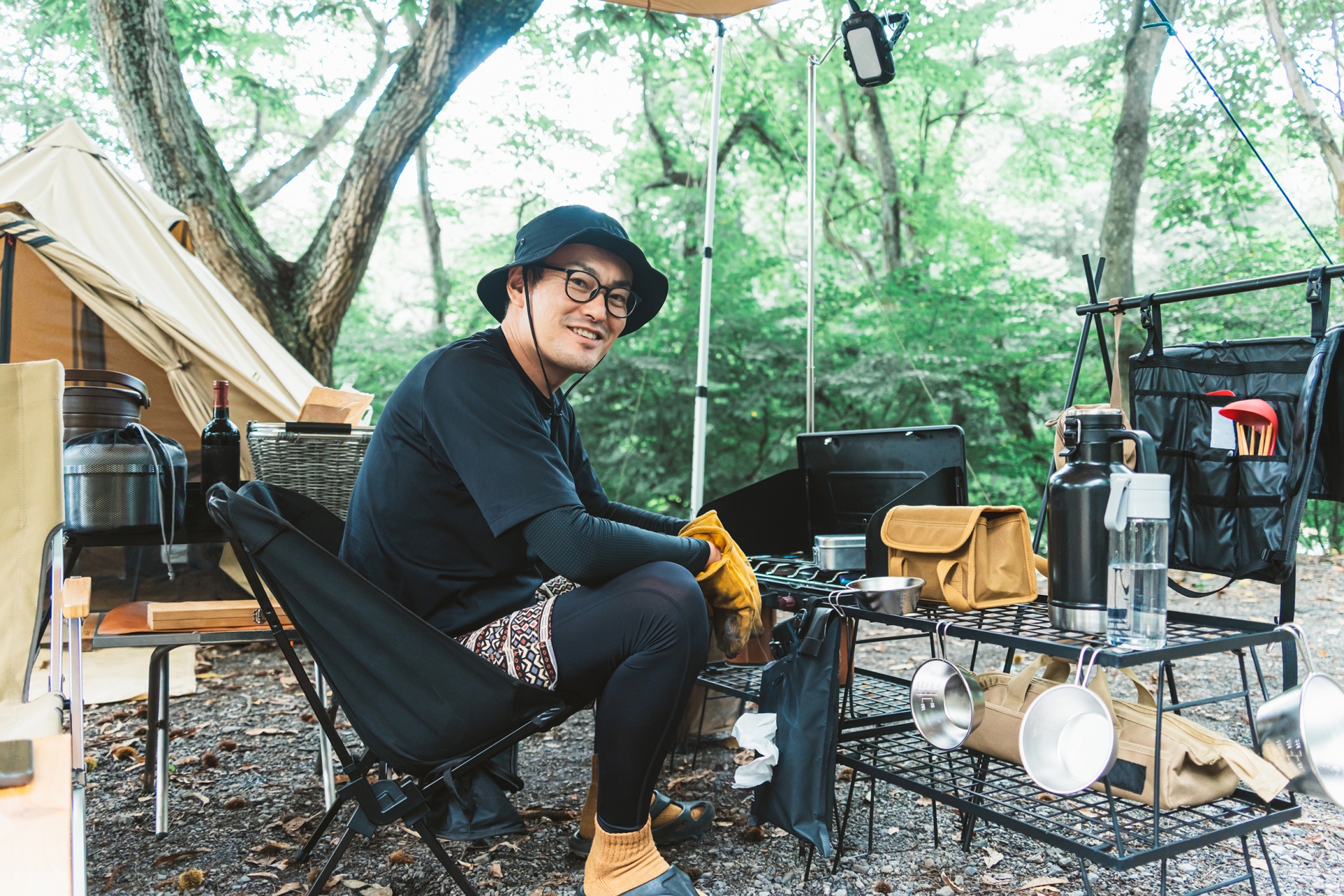 休日を楽しむ天晴庭園のスタッフ